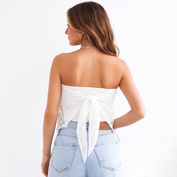 NWT Willow & Root Sequin Hanky Tube Top - Picture 2 of 6